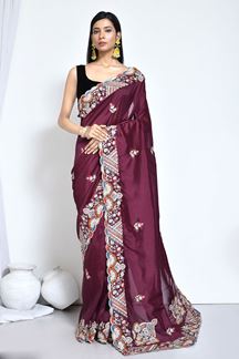 Picture of Flamboyant Designer Saree for Party and Festivals