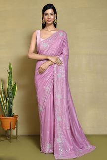Picture of Vibrant Pink Designer Saree for Party and Festivals