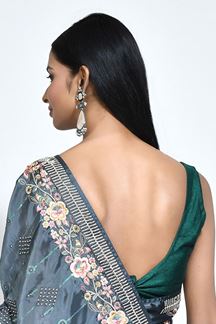 Picture of Dazzling Satin Silk Designer Saree for Party and Festivals