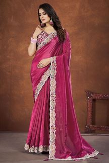 Picture of Royal Banarasi Crush Silk Designer Saree for Engagement and Party