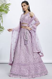 Picture of Irresistible Lavender Designer Indo-Western Lehenga Choli for Sangeet and Engagement