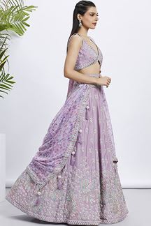 Picture of Classy Lavender Designer Indo-Western Lehenga Choli for Sangeet and Engagement