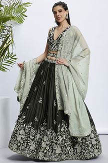 Picture of Stylish Designer Indo-Western Lehenga Choli for Sangeet and Mehendi