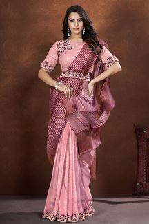 Picture of Flawless Designer Saree with belt for Engagement and Reception