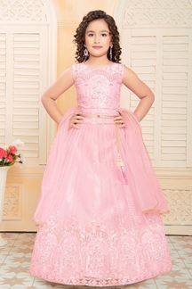 Picture of Charming Pink Designer Girls Lehenga Choli for Wedding and Festivals