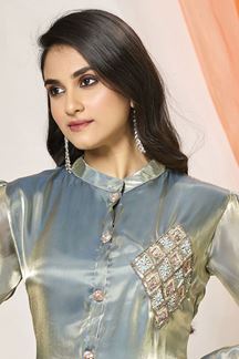 Picture of Appealing Green Designer Indo-Western Outfit for Party and Mehendi Co-ord Set
