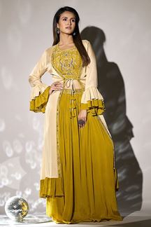Picture of Exquisite Designer Indo-Western Outfit for Party and Haldi