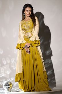 Picture of Exquisite Designer Indo-Western Outfit for Party and Haldi