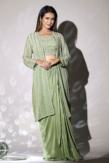 Picture of Attractive Designer Indo-Western Outfit for Party and Mehendi