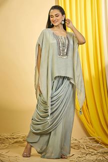 Picture of Lovely Light Green Designer Indo-Western Outfit for Party and Festivals