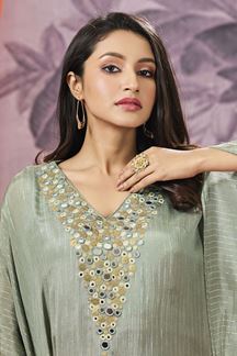 Picture of Irresistible Green Designer Indo-Western Outfit for Party and Mehendi