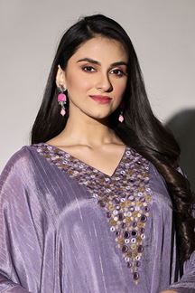 Picture of Impressive Purple Designer Indo-Western Outfit for Party and Festivals