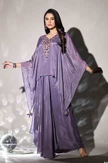 Picture of Impressive Purple Designer Indo-Western Outfit for Party and Festivals