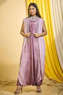 Picture of Divine Pink Designer Indo-Western Outfit for Party and Festive wear 
