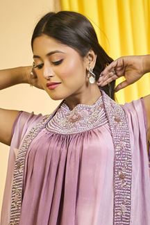 Picture of Divine Pink Designer Indo-Western Outfit for Party and Festive wear 