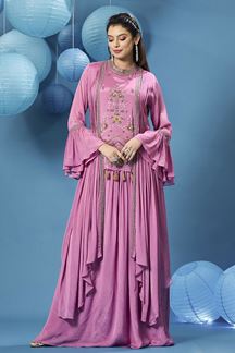 Picture of Surreal Pink Designer Indo-Western Outfit for Party and Festive wear