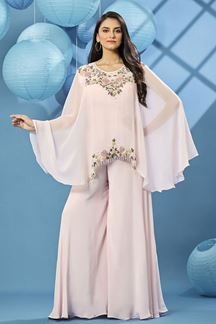 Picture of Flamboyant Pink Designer Palazzo Suit for Party and Festivals 