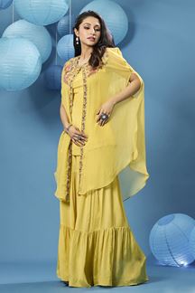 Picture of Vibrant Yellow Designer Gharara Suit for Party and Haldi