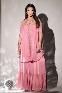 Picture of Striking Pink Designer Gharara Suit for Party
