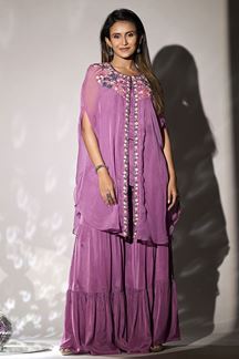 Picture of Mesmerizing Purple Designer Gharara Suit for Party and Sangeet 