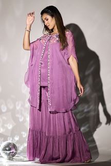 Picture of Mesmerizing Purple Designer Gharara Suit for Party and Sangeet 