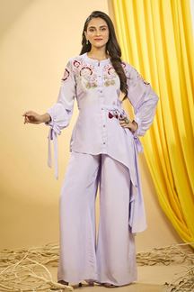 Picture of Outstanding Lavender Designer Palazzo Suit for Party and Festive wear