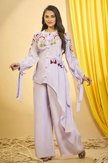 Picture of Outstanding Lavender Designer Palazzo Suit for Party and Festive wear