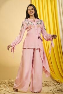 Picture of Smashing Pink Designer Palazzo Suit for Party and Festivals 