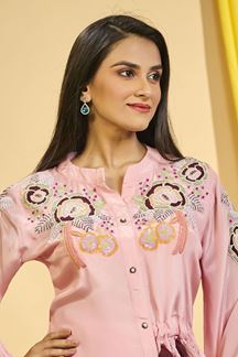 Picture of Smashing Pink Designer Palazzo Suit for Party and Festivals 