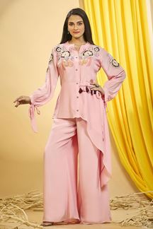 Picture of Smashing Pink Designer Palazzo Suit for Party and Festivals 