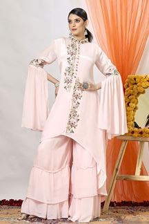 Picture of Aesthetic Pink Designer Sharara Suit for Party and Festive wear