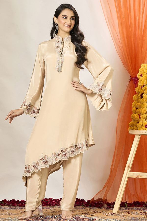 Picture of Lovely Beige Designer Suit for Party and Engagement