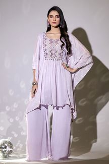 Picture of Artistic Lavender Designer Palazzo Suit for Party and Festive wear