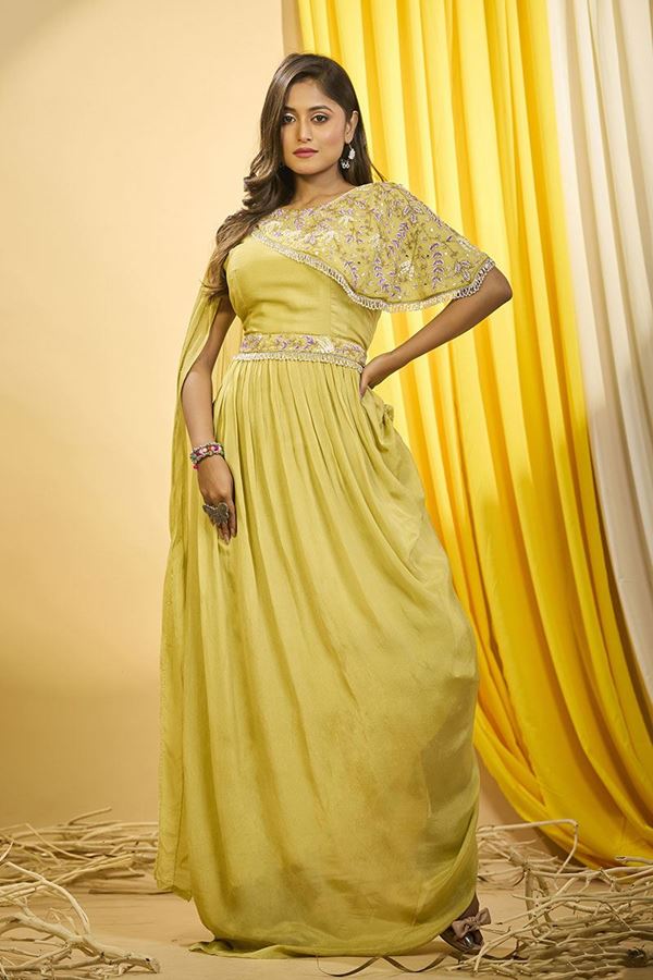 Picture of Astounding Designer Indo-Western Outfit for Party and Haldi