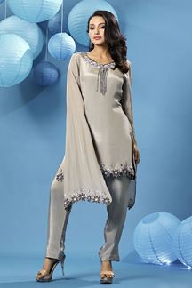 Picture of Divine Light Grey Georgette Designer Suit for Party