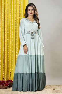 Picture of Marvelous Blue Designer Gown for Party and Festive wear