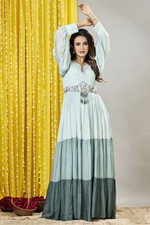 Picture of Marvelous Blue Designer Gown for Party and Festive wear