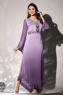 Picture of Striking Lavender Georgette Designer Gown for Party and Festive wear