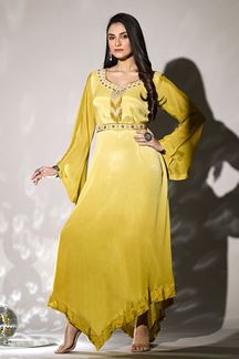Picture of Mesmerizing Yellow Georgette Designer Gown for Party and Festive wear