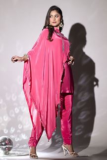 Picture of Fascinating Pink Georgette Designer Indowestern Suit for a Party