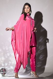 Picture of Fascinating Pink Georgette Designer Indowestern Suit for a Party