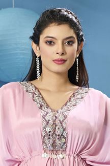 Picture of Beautiful Pink Georgette Designer Kurti for Party and Festive Wear 