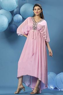 Picture of Beautiful Pink Georgette Designer Kurti for Party and Festive Wear 