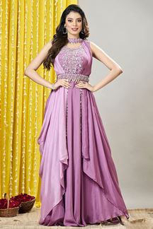 Picture of Exuberant Lavender Designer Gown for Party and Sangeet 