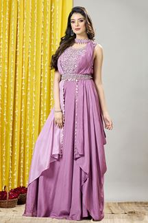 Picture of Exuberant Lavender Designer Gown for Party and Sangeet 