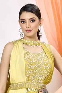 Picture of Exquisite Yellow Designer Dress for Party and Haldi