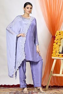 Picture of Exquisite Lavender Designer Indowestern Suit for a Party and Festive wear