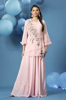 Picture of Alluring Pink Designer Palazzo Suit for Party and Festive wear