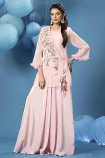 Picture of Alluring Pink Designer Palazzo Suit for Party and Festive wear