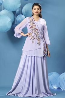 Picture of Surreal Lavender Designer Palazzo Suit for Party and Festive Wear 